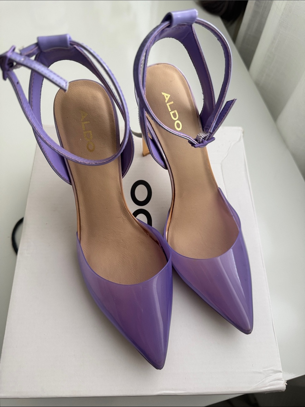 Aldo Purple Ombre Pointed Toe Ankle-Strap Pump